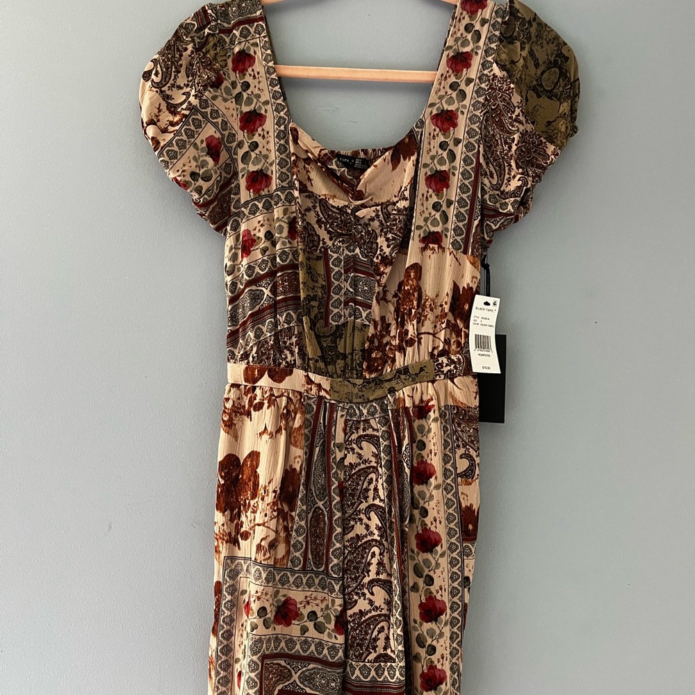 Black Tape Brown Tan Casual Jumpsuit